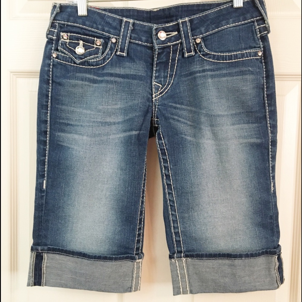 True Religion Disco Sophie Big T Bermudas Size 27